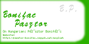bonifac pasztor business card